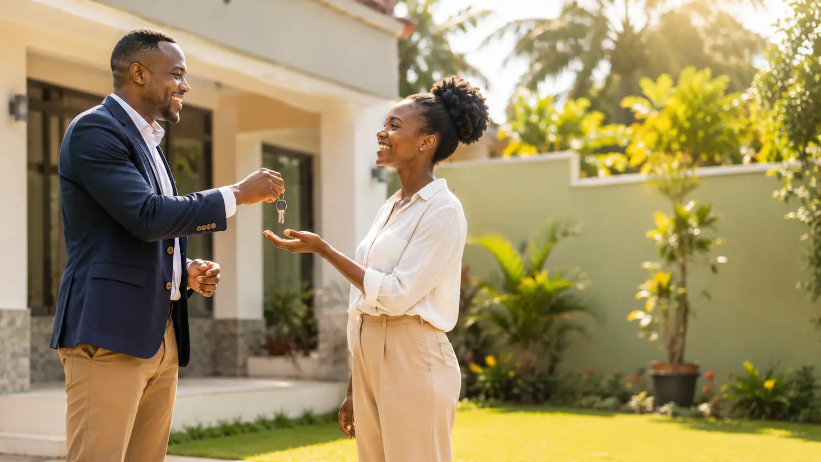 Property agent helping a customer