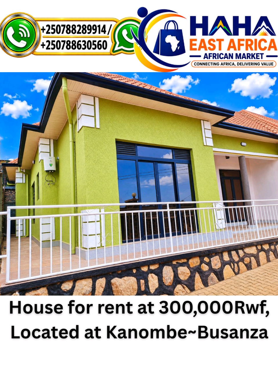 House for rent at 300,000Rwf, Located at Kanombe~Busanza