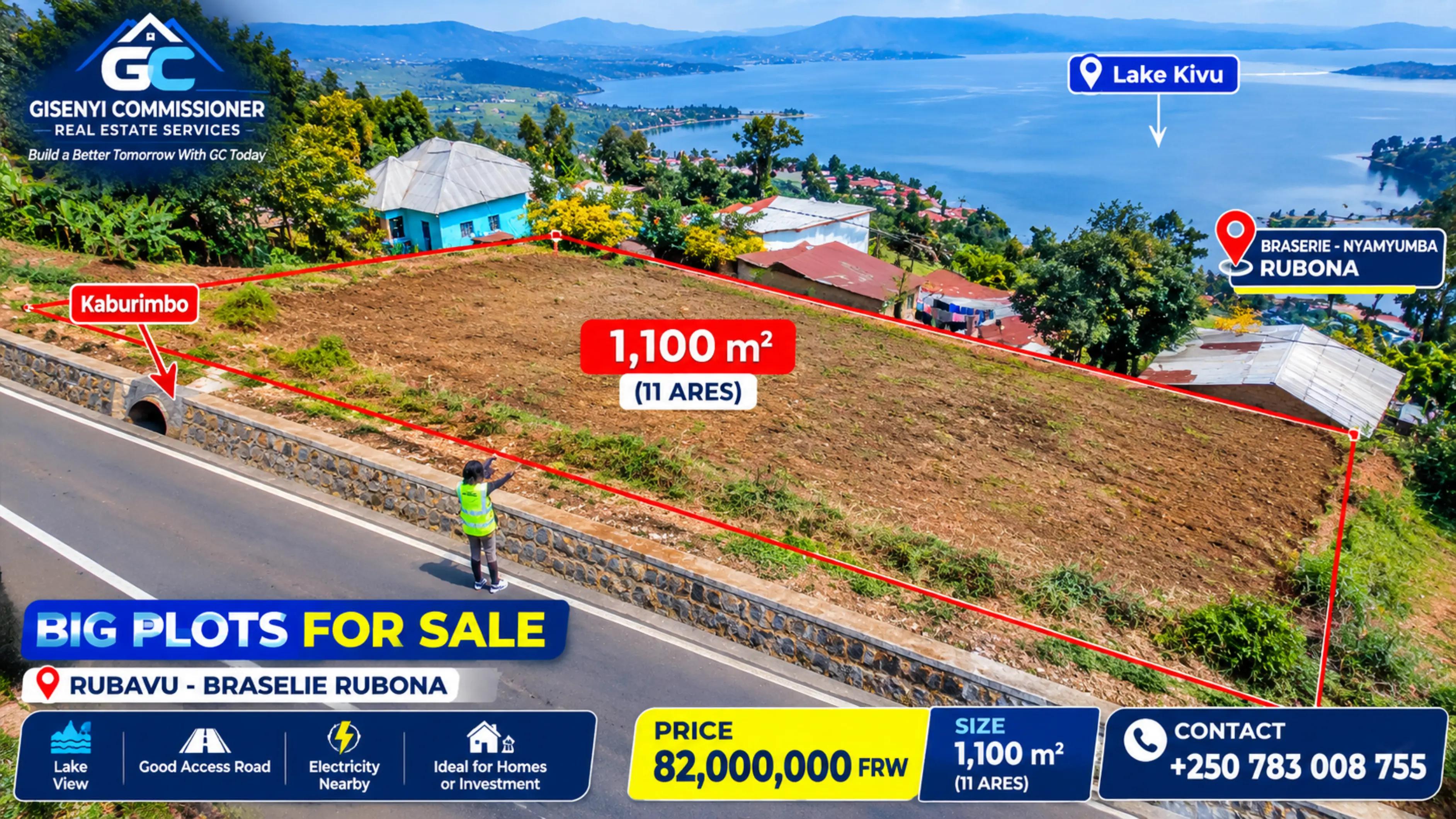 1,100 sqm Plot for Sale in Nyamyumba, Rubavu