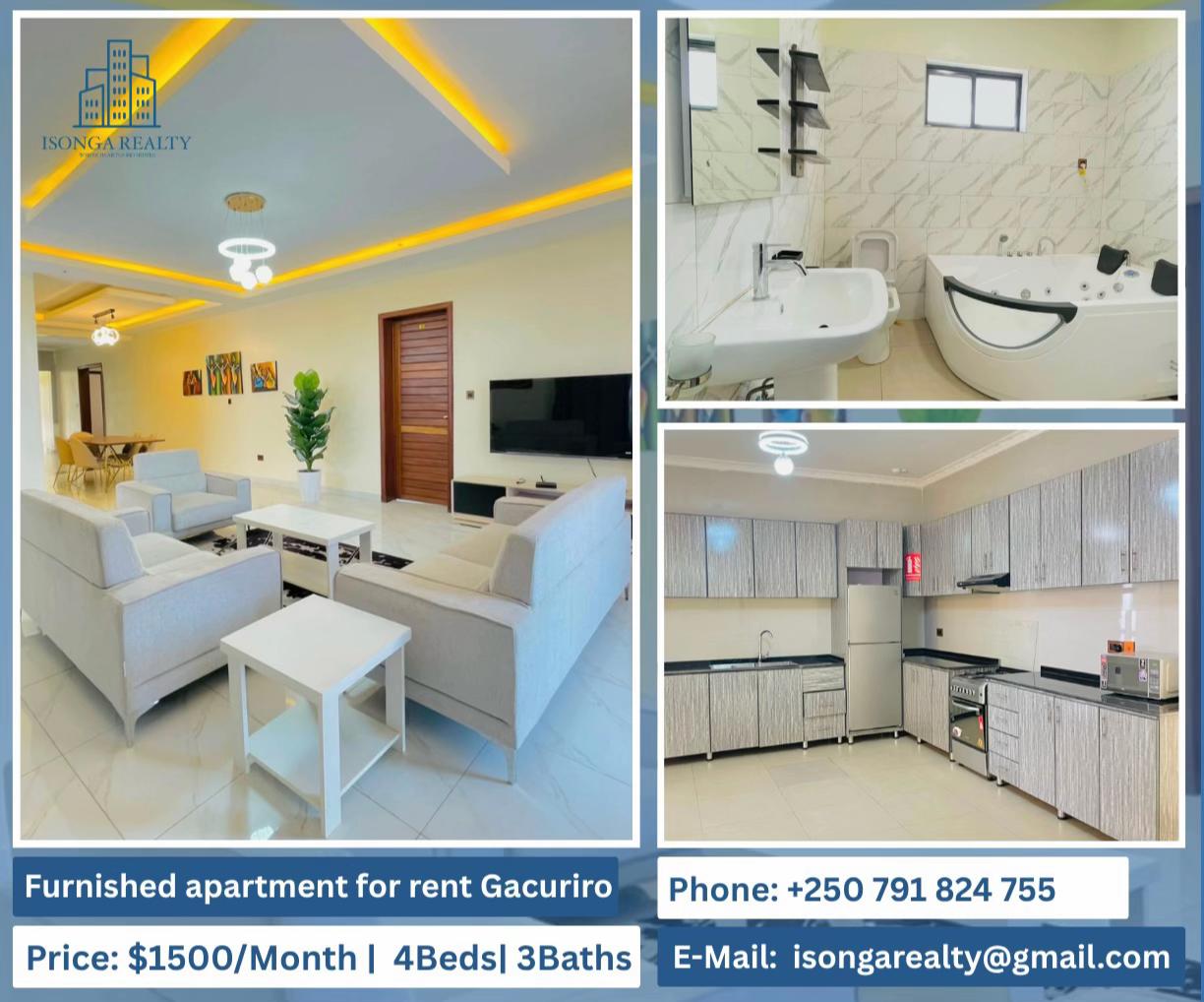 4-Bedroom Apartment for Rent in Kinyinya, Gasabo