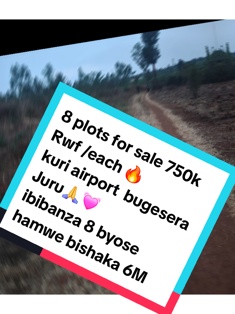 8 plots for sale 750k Rwf /each
